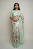 Seafoam Abstract Fancy Silk Saree
