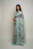 Frosty Mint Botanical Fancy Silk Saree