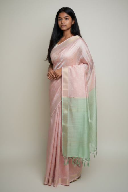 Blush & Mint Pastel Fancy Silk Saree
