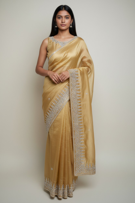 Gilded Aura Fancy Silk Saree