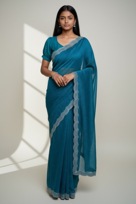 Sapphire Majesty Fancy Silk Saree